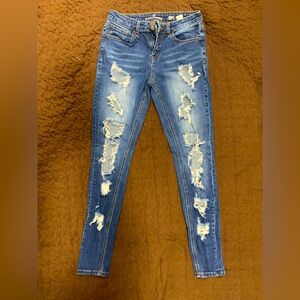 Blue Distressed Women's Jeans